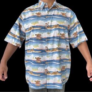 Reyn Spooner x M. Fields Shirt Full Button Hawaiian Paddler Surf 2XL
